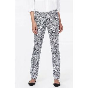 NYDJ Tummy-Control Pants Sheri Slim Floral Cosmos